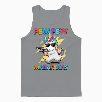 Funny Unicorn Unisex Tank Top - Sport Grey