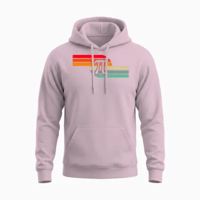Retro Pi Symbol Unisex Hoodie - Light Pink