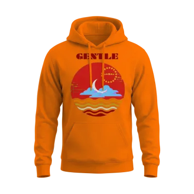 Classic Retro Sunset Unisex Hoodie - Safety Orange