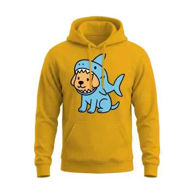 Dog in Shark Costume Unisex Hoodie - Gold