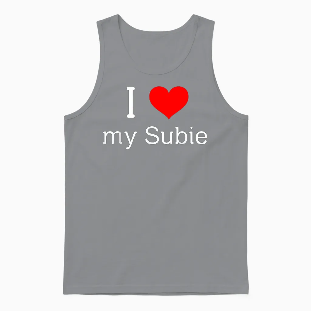 Funny I Love My Subie Unisex Tank Top in Sport Grey