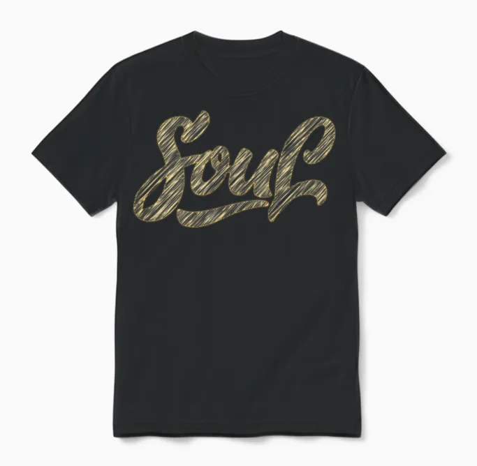 Soul Retro Unisex T-Shirt in Black