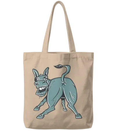 Donkey Butt Ass Po Stubborn Horse Tote Bags - Natural