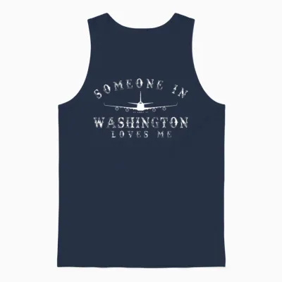 Someone in Washington Loves Me Unisex Tank Top - Navy