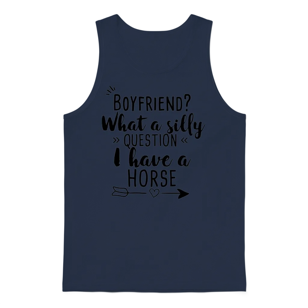 Boyfriend - Horse โ Lovers Unisex Tank Top - Navy
