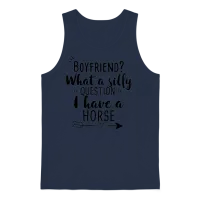 Boyfriend - Horse — Lovers Unisex Tank Top - Navy – 1
