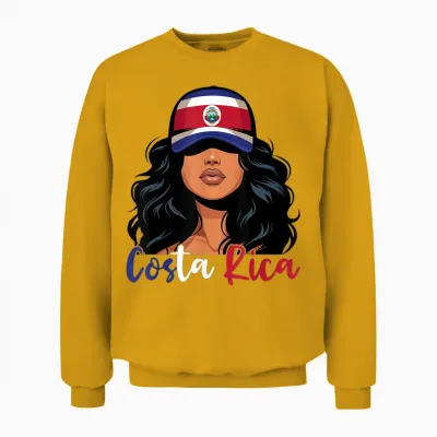 Costa Rica Fille Costa Rica Drapeau Fière Costarricense Femme Unisex Sweatshirt - Gold
