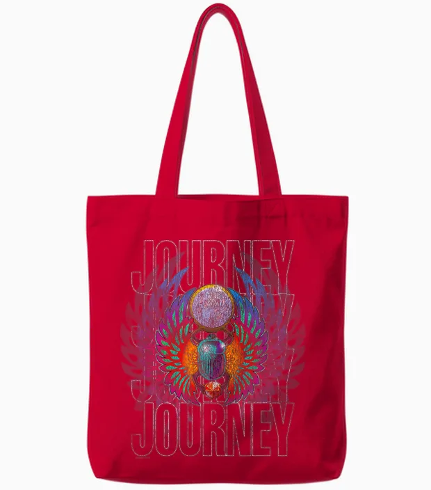 Journey Infinity Wings Vivid Scarab Vintage Band Tote Bags in Red
