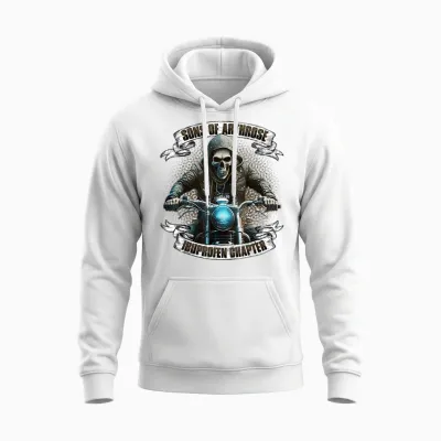 Sons of Arthrosis Ibuprofen Chapter Biker Motorcyclist T-Shirt, Black Unisex Hoodie - White