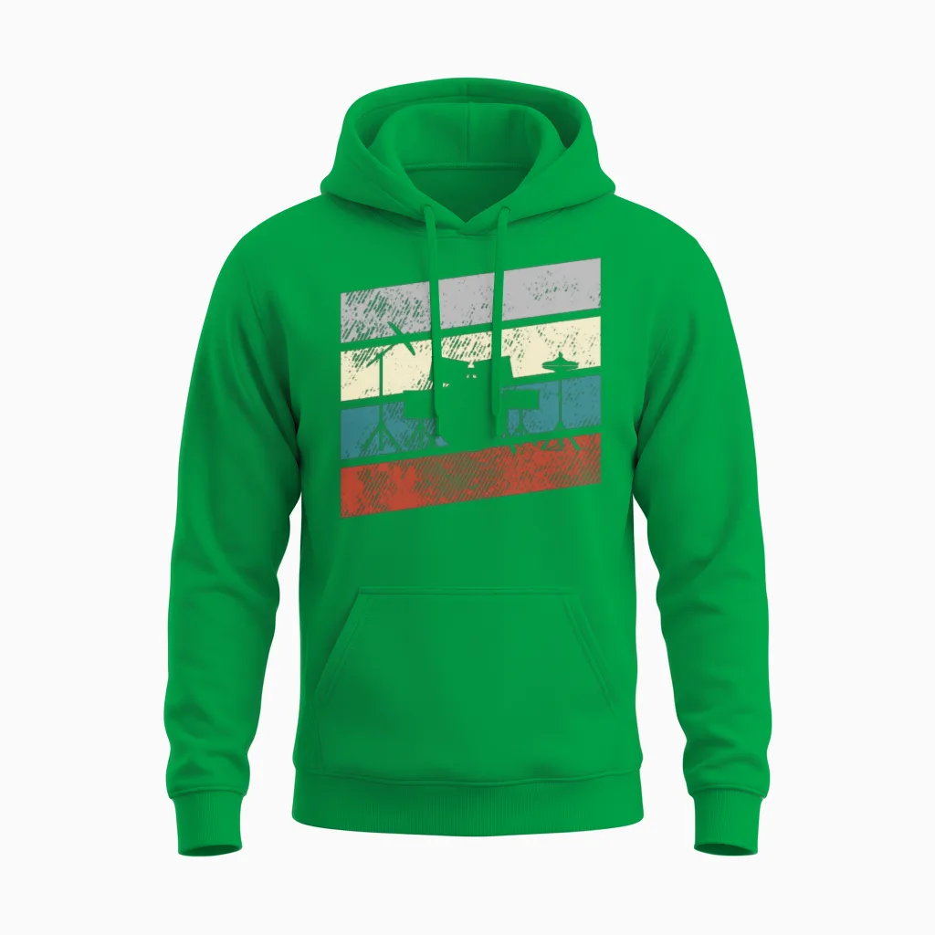 Drums Retro Unisex Hoodie in Irish Green