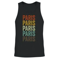 Paris France Retro Vintage Unisex Tank Top - Black – 2