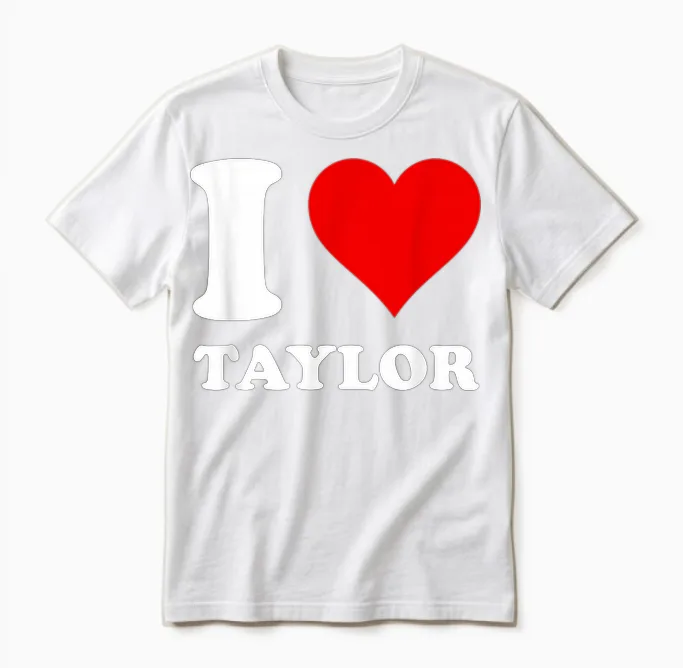 I Love Taylor Unisex T-Shirt in White