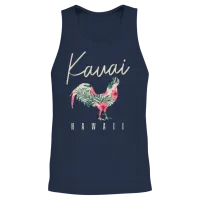 Kauai Chicken Hawaii Hibiscus Hawaiian Islands Sou Unisex Tank Top - Navy – 2