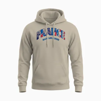 France Go Les Bleus Supporter Jersey 2026 Unisex Hoodie - Sand