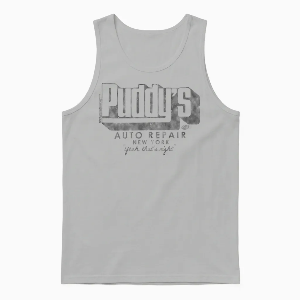 Seinfeld Puddy's Auto Repair New York Funny 90's Tv Show Unisex Tank Top in Ash