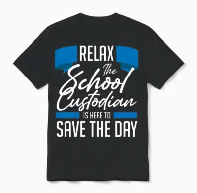 Funny School Custodian Unisex T-Shirt - Black