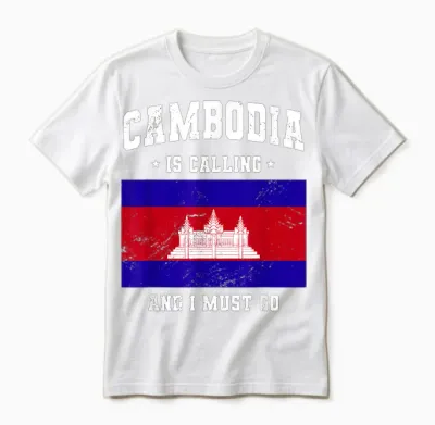 Cambodia Is Calling and I Must Go - Cambodia Travel Clothing T-Shirt, Black, S Unisex T-Shirt - White