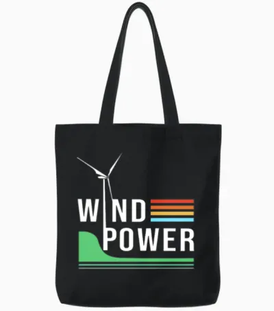 Wind Energy Environment Wind Power Tote Bags - Black
