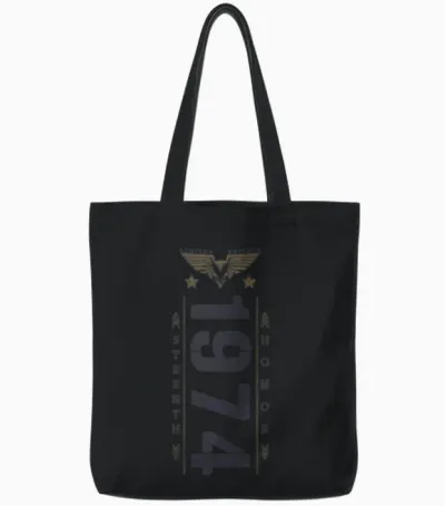 Limited Edition 1974 Birthday Strength and Honor Tote Bags - Black