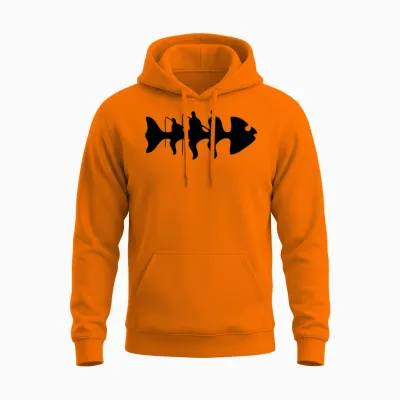 Fishbone Unisex Hoodie - Safety Orange