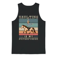 Horse Riding Vaulting Is My Superpower Unisex Tank Top - Black – 1
