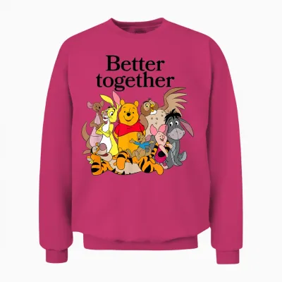 Disney Winnie the Pooh Better Together Friends Group Shot Unisex Sweatshirt - Heliconia