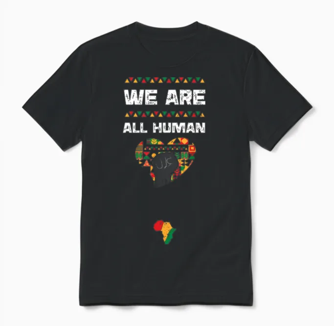 We Are All Human Unisex T-Shirt in Black