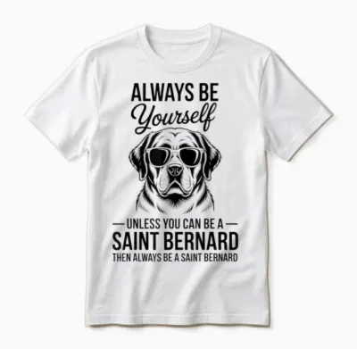 Be a Saint Bernard Dog Funny Saint Bernard Unisex T-Shirt - White