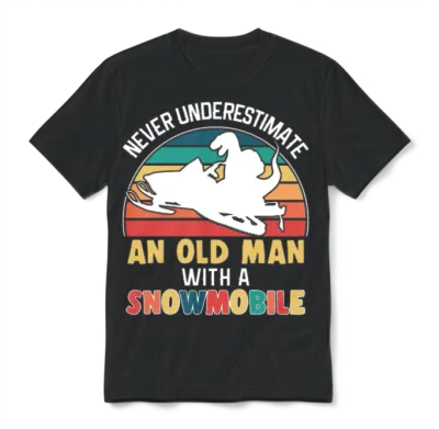 Funny Snowmobile Ride Snowmobiling Unisex T-Shirt - Black