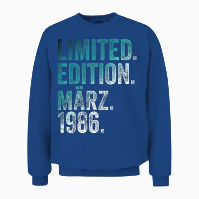 40. Geburtstag Mann 40 Jahre Limited Edition März 1986 Unisex Sweatshirt - Royal
