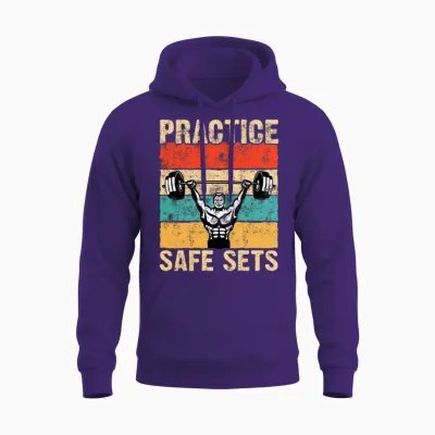 Practice Safe Sets Retro Unisex Hoodie - Purple