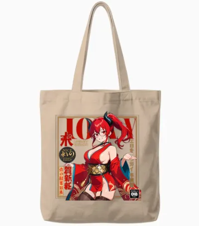 Waifu Sexy Anime Girl Model Cover Page Japanischer Stil Tote Bags - Natural