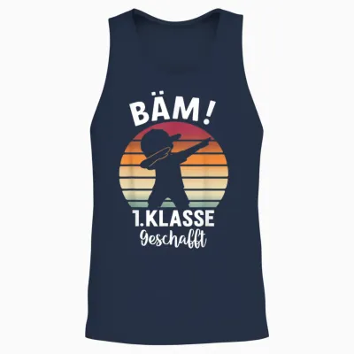 Bäm 1. Klasse Geschafft 2025 Abschluss 1. Klasse Unisex Tank Top - Navy