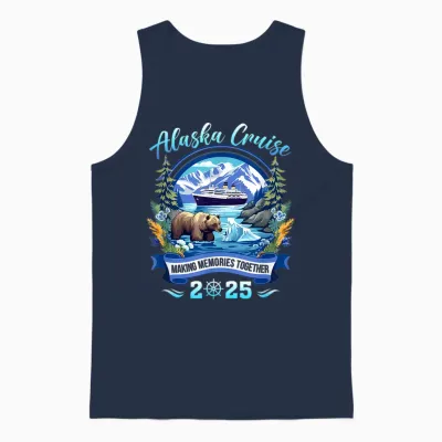 Matching Family Friends and Group Alaskan Alaska Cruise 2025 Unisex Tank Top - Navy