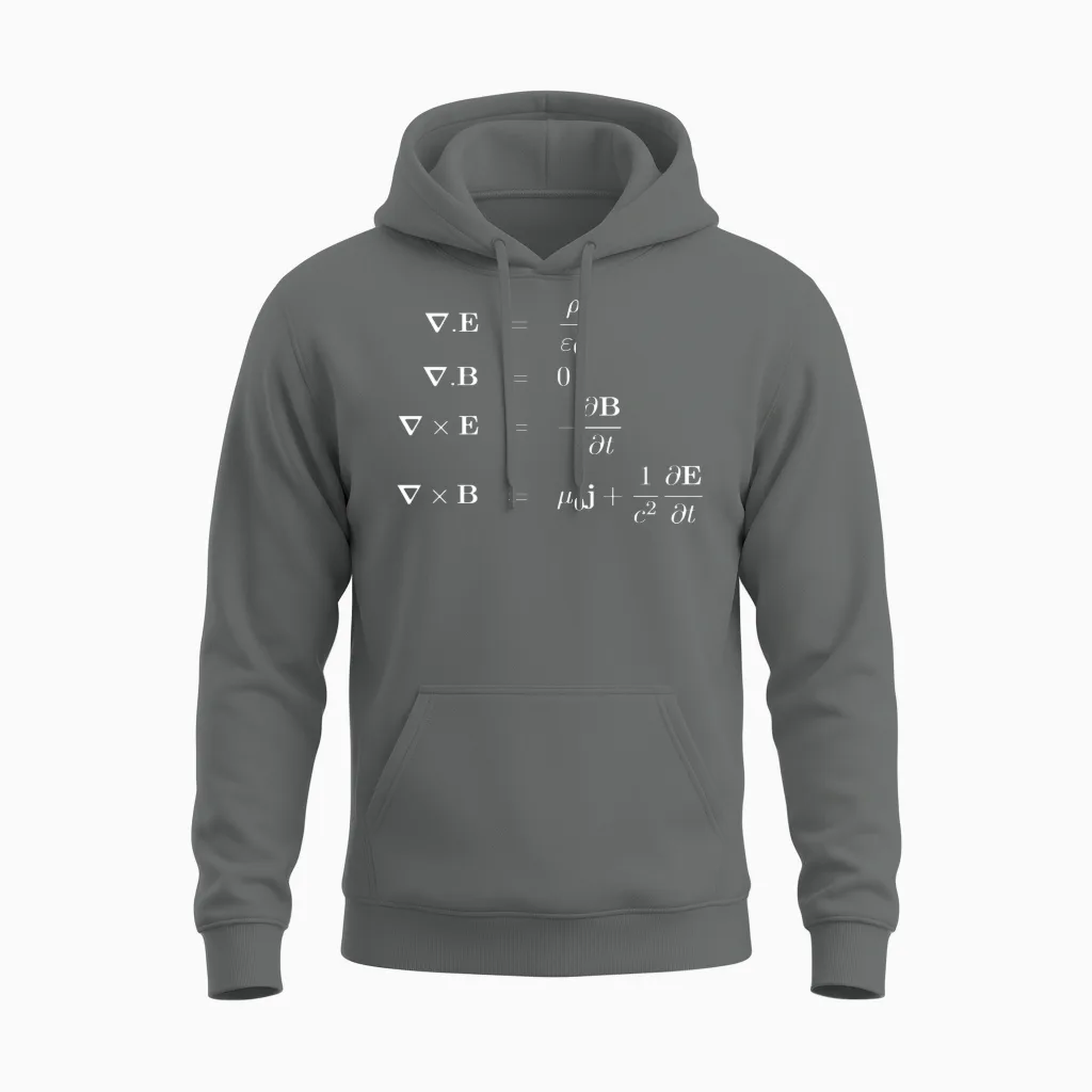 Maxwell Equations of Electromagnetism Physics Unisex Hoodie in Graphite Heather