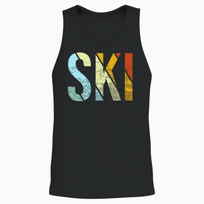 Ski Retro Unisex Tank Top - Black
