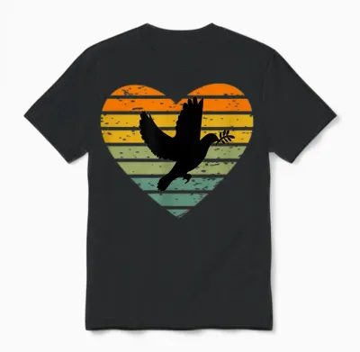 T-Shirt with "i Love Peace Symbol Freedom World Peace Dove of Peace Unisex T-Shirt - Black