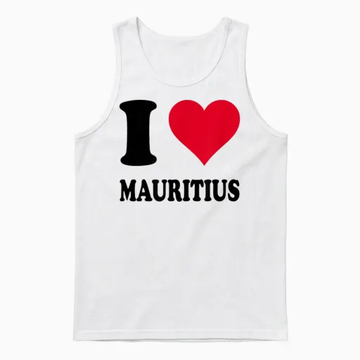 I Love Mauritius T-Shirt, White, S Unisex Tank Top - White