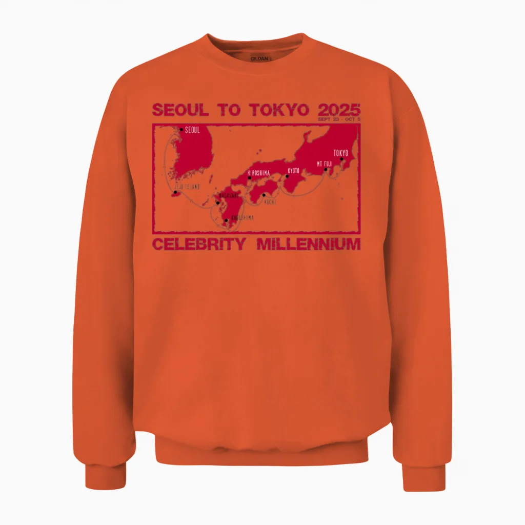 Seoul to Tokyo Cruise 2025 - Summer & Beach Unisex Sweatshirt in Orange