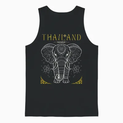 Thailand Elephant Unisex Tank Top - Black