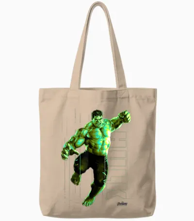 Marvel Infinity War Incredible Hulk Jump Smash Tote Bags - Natural