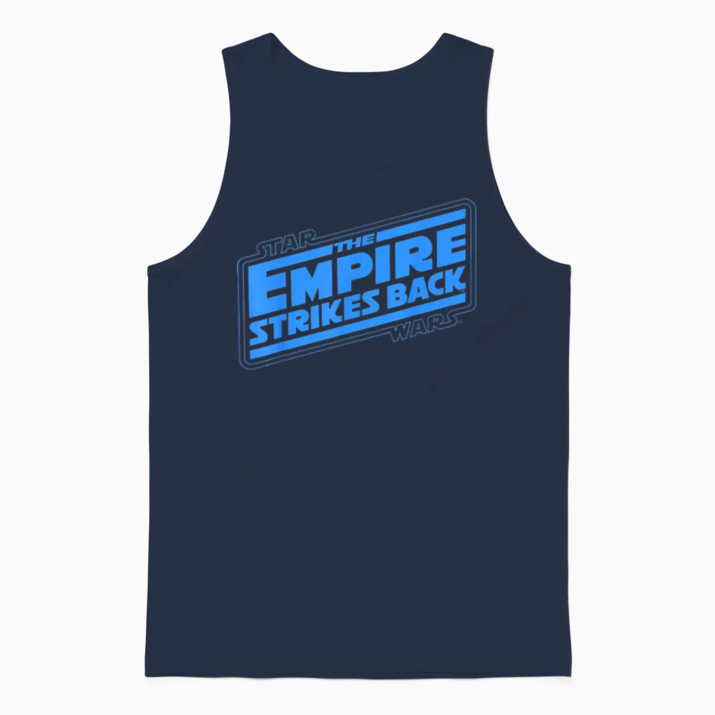 Star Wars Classic Logo: Empire Strikes Back T-Shirt, Black, S Unisex Tank Top in Navy