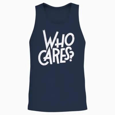 Who Cares? Unisex Tank Top - Navy