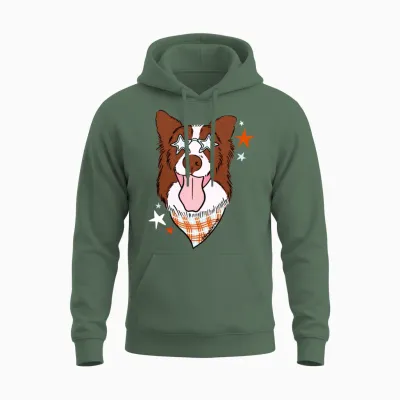 Star Dog Unisex Hoodie - Military Green