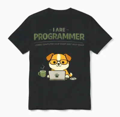 I Are Programmer Beep Boop Funny Unisex T-Shirt - Black