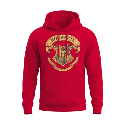 Harry Potter Hogwarts Coat of Arms Unisex Hoodie - Red