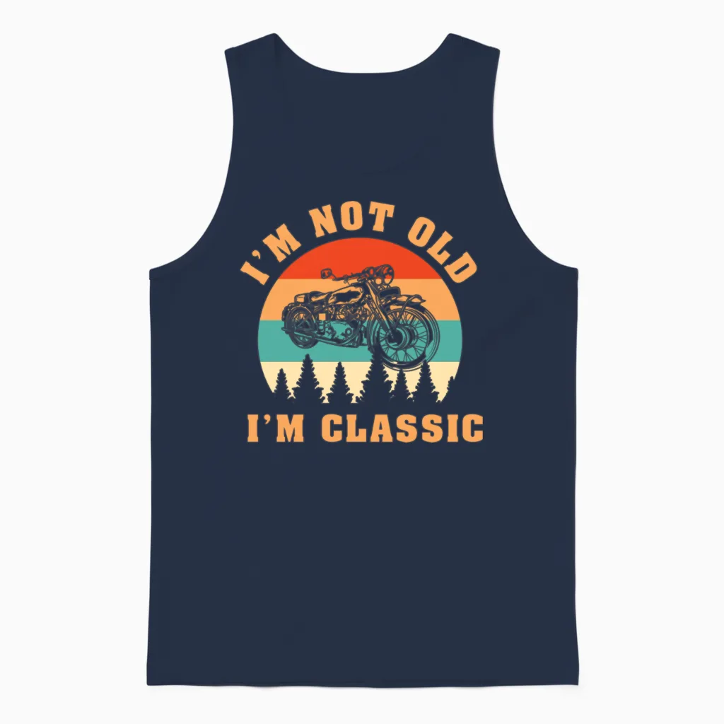 Retro Fashion Unisex Tank Top in Navy