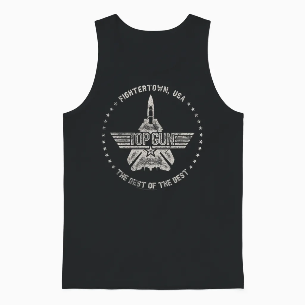 Top Gun Fightertown Usa-Kreis Unisex Tank Top in Black