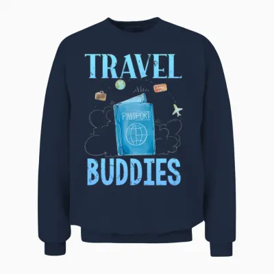 Traveller Flight Travel Buddies Unisex Sweatshirt - Navy