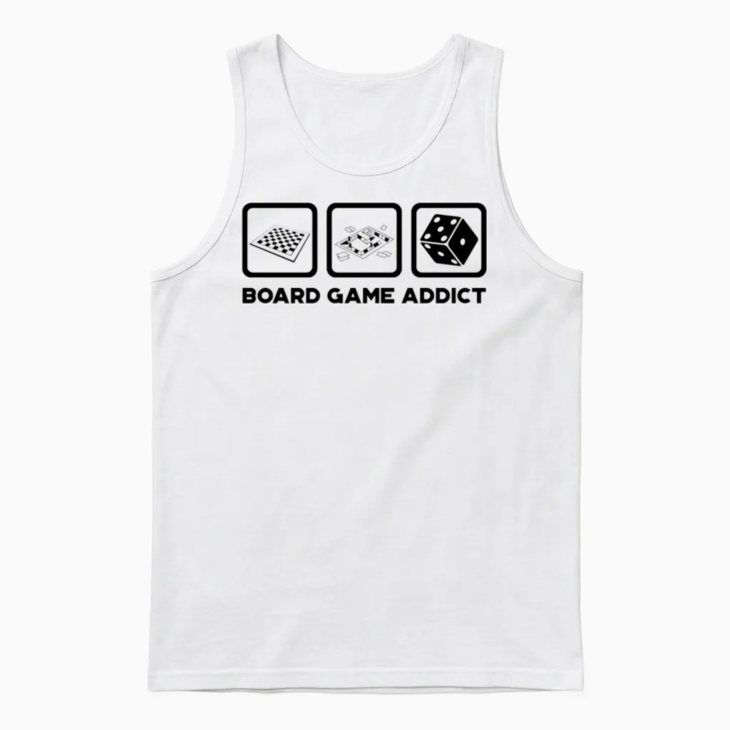 Board Game Addict Gaming Unisex Tank Top in White